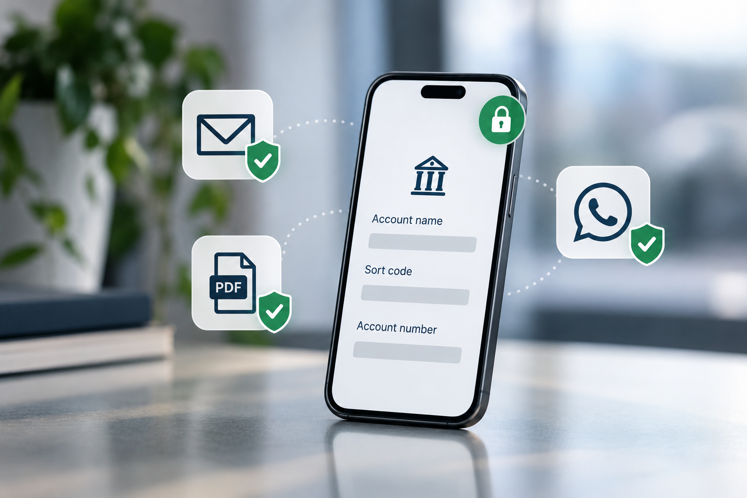 How to send bank detials safely